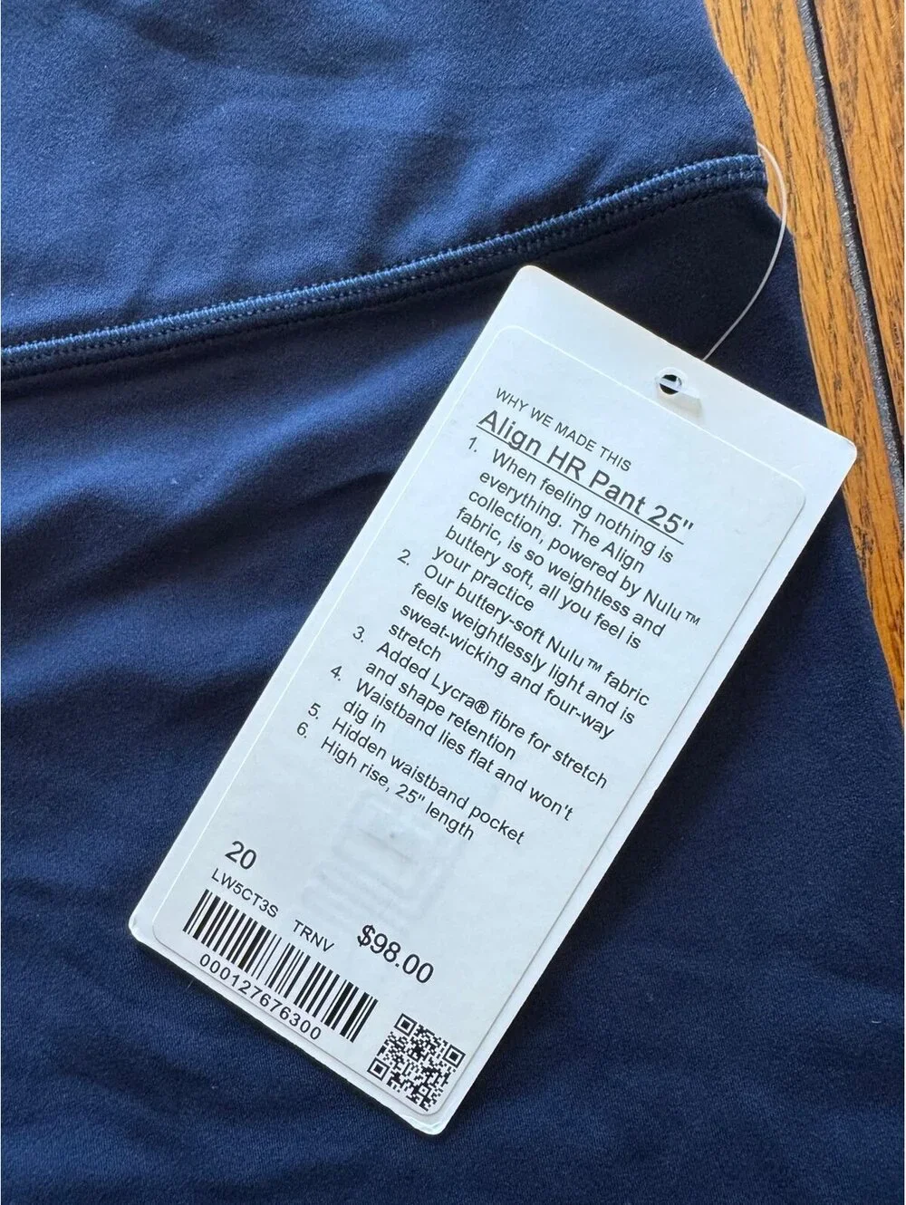 Lululemon Align High Rise 25” True Navy Size 20 NWT